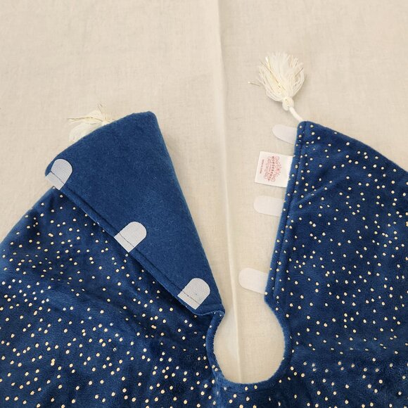 Wondershop - gold and navy blue mini tree skirt with tassels - Picture 5 of 11